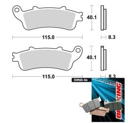 Pastiglie freno posteriori Braking per Honda Varadero XL 1000 V 99-11 - Mescola CM56 sinterizzata strada 813CM56