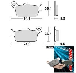 Pastiglie freno posteriori Braking per Honda XR 400 R 95-07 - Mescola CM44 sinterizzata offroad 701CM44