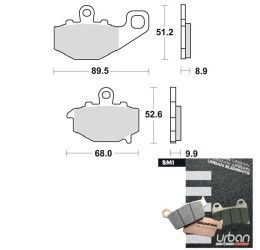 Pastiglie freno posteriori Braking per Kawasaki ER6N 06-15 - Mescola SM1 semi-metallica 775SM1