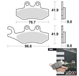 Pastiglie freno posteriori Braking per Piaggio Beverly 300 Tourer 09-10 - Mescola SM1 semi-metallica 888SM1