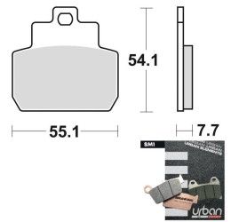 Pastiglie freno posteriori Braking per Piaggio X8 250 05-08 - Mescola SM1 semi-metallica 909SM1