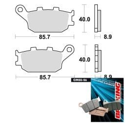 Pastiglie freno posteriori Braking per Suzuki GSX-8R 2024 - Mescola CM56 sinterizzata strada 742CM56