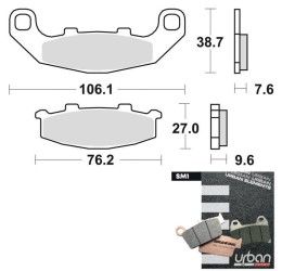 Pastiglie freno posteriori Braking per Suzuki RGV gamma 250 vj22 91-95 - Mescola SM1 semi-metallica 712SM1