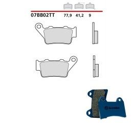 Pastiglie freno posteriori Brembo per Aprilia Dorsoduro 750 Factory ABS 10-13 - Mescola TT Carbon Ceramica Semimetallica 07BB02TT