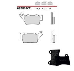 Pastiglie freno posteriori Brembo per Aprilia Shiver 750 ABS 13-16 - Mescola Scooter carbon ceramica 07BB02CC