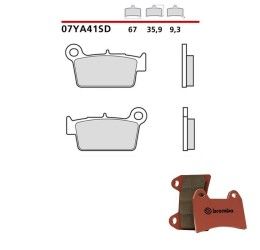 Pastiglie freno posteriori Brembo per Beta RR 498 Enduro 12-14 - Mescola SD sinterizzata 07YA41SD