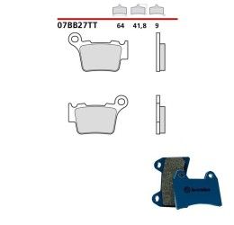 Pastiglie freno posteriori Brembo per BMW G 450 X 08-11 - Mescola TT Carbon Ceramica Semimetallica 07BB27TT