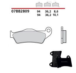 Pastiglie freno posteriori Brembo per BMW R 1150 GS 99-04 - Mescola primo equipaggiamento Carbon Ceramica 07BB2809