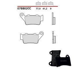 Pastiglie freno posteriori Brembo per CFMoto 700 CL-X Heritage 21-22 - Mescola Scooter carbon ceramica 07BB02CC