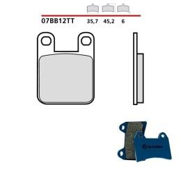 Pastiglie freno posteriori Brembo per Derbi Senda 50 R 97-02 - Mescola TT Carbon Ceramica Semimetallica 07BB12TT