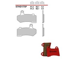 Pastiglie freno posteriori Brembo per Harley Davidson V-Rod 1250 07-10 - Mescola SP sinterizzata 07HD17SP