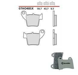 Pastiglie freno posteriori Brembo per HM CRM F 125 X 09-11 - Mescola SX sinterizzata 07HO48SX