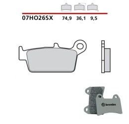 Pastiglie freno posteriori Brembo per Honda XR 400 R 96-05 - Mescola SX sinterizzata 07HO26SX