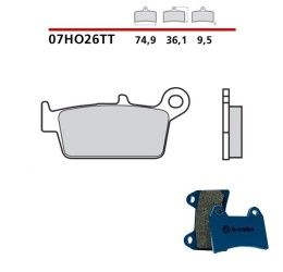 Pastiglie freno posteriori Brembo per Honda XR 600 R 91-00 - Mescola TT Carbon Ceramica Semimetallica 07HO26TT