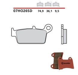 Pastiglie freno posteriori Brembo per Honda XR 650 L 93-19 - Mescola SD sinterizzata 07HO26SD