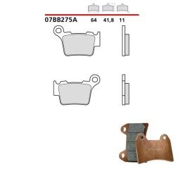 Pastiglie freno posteriori Brembo per Husqvarna SMR 510 06-10 - Mescola primo equipaggiamento SINTERIZZATA 07BB275A