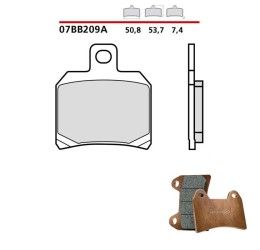 Pastiglie freno posteriori Brembo per MV Agusta Brutale 675 13-17 - Mescola primo equipaggiamento SINTERIZZATA 07BB209A