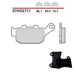 Pastiglie freno posteriori Brembo per Triumph Street Triple 675 R 09-13 - Mescola primo equipaggiamento Carbon Ceramica 07HO2711