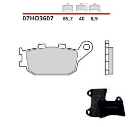 Pastiglie freno posteriori Brembo per Yamaha FZ8 Fazer ABS 11-15 - Mescola primo equipaggiamento Carbon Ceramica 07HO3607