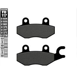 Pastiglie freno posteriori Galfer per Triumph Street Cup 900 2017 - Mescola G1054 semimetallica FD117G1054