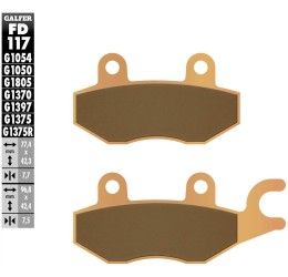 Pastiglie freno posteriori Galfer per Triumph Street Cup 900 2017 - Mescola G1375 sinterizzata sport FD117G1375
