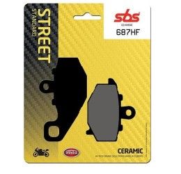 Pastiglie freno posteriori SBS per Kawasaki ER6N 06-16 - Mescola HF ceramica strada 687HF