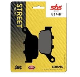 Pastiglie freno posteriori SBS per Triumph Street Triple 675 R 08-12 - Mescola HF ceramica strada 614HF
