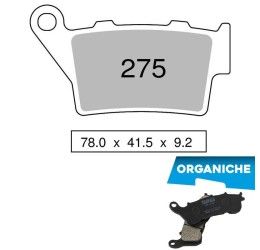 Pastiglie freno posteriori Trofeo by Ognibene per Ducati Scrambler 800 Urban 15-18 - Mescola Organica 00 43027500