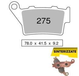Pastiglie freno posteriori Trofeo by Ognibene per Yamaha XT 660 X 04-11 - Mescola Sinterizzata 01 43027501