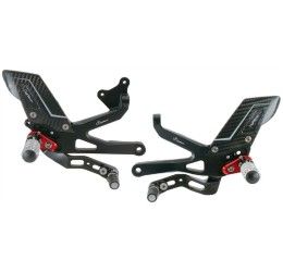 Pedane arretrate Lightech per Ducati Panigale V4 R 19-24 modello R-VERSION con poggiapiede snodato
