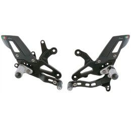 Pedane arretrate Lightech per Kawasaki ZX-6R 05-24 con poggiapiede fisso