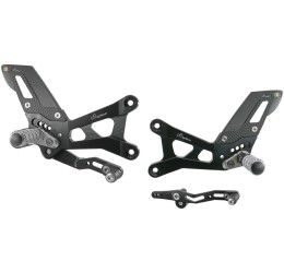 Pedane arretrate Lightech per Yamaha R6 08-16 con poggiapiede snodato