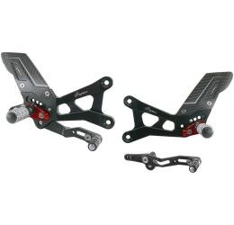 Pedane arretrate Lightech per Yamaha R6 08-16 modello R-VERSION con poggiapiede snodato