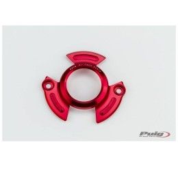 Protezione carter motore in ergal ricavato dal pieno Puig per Yamaha T-Max 530 17-19 colore rosso