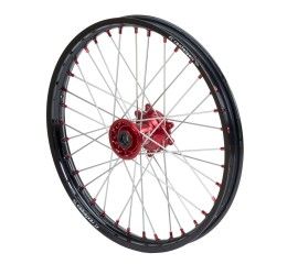 Ruota completa anteriore 1.60x21 Kite modello MX-EN SPORT (cerchio Excel ONE) per Honda CR 125 00-07 (1 ruota - colore cerchio nero-mozzo rosso)