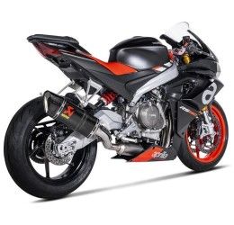 Scarico completo Akrapovic Racing non omologato con collettori in acciaio inox e terminale in carbonio per Aprilia RS 660 21-24