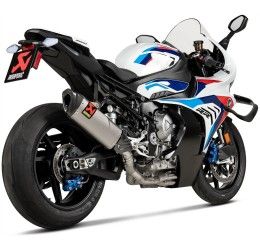 Scarico completo Akrapovic Evolution non omologato con collettori in titanio e terminale in titanio con fondello in carbonio per BMW M 1000 RR 2025