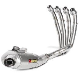Scarico completo Akrapovic Racing non omologato con collettori in acciaio e terminale in titanio per Honda CB 650 R 19-23 (Compreso cavo prolunga lambda)