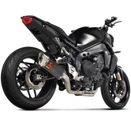 Scarico completo Akrapovic Racing non omologato con collettori in acciaio e terminale in carbonio con fondello in titanio per Yamaha MT-09 21-23
