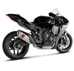 Scarico completo Akrapovic Evolution non omologato con collettori in titanio e terminale in titanio per Yamaha R1 15-25