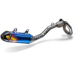 Scarico completo FMF Factory 4.1 RCT con collettore in Titanio e terminale in Titanio anodizzato blu con fondello Carbonio per Honda CRF 250 R 22-25