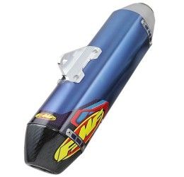 Scarico completo FMF Factory 4.1 Rct con collettore PowerBomb in titanio e terminale in titanio anodizzato blu con fondello in carbonio per Kawasaki KXF 250 17-20