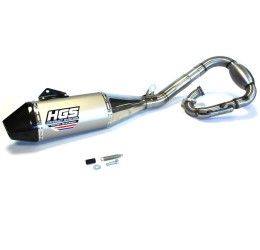 Scarico completo HGS T1 con collettore in acciaio e terminale alluminio con fondello in carbonio per Yamaha YZ 250 F 19-25