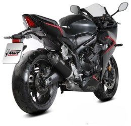 Scarico completo Mivv AK-1 omologato inox nero con fondello in carbonio per Honda CBR 650 R 24-25
