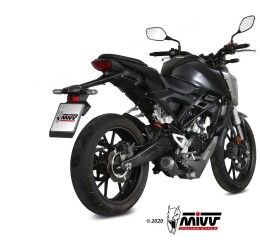 Scarico completo Mivv MK3 non omologato inox nero per Honda CB 125 R 18-20