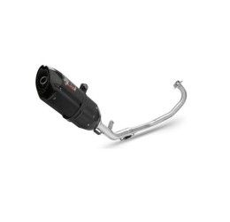 Scarico completo Mivv SUONO omologato inox nero con fondello in carbonio per Yamaha MT 125 15-19
