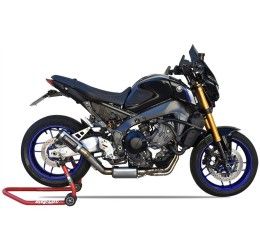 Scarico completo MT RACE GP3 non omologato con collettori in ACCIAIO e terminale in ACCIAIO SATINATO con fondello in CARBONIO per Yamaha MT-09 21-23