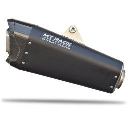 Scarico completo MT RACE SHARK non omologato con collettori in ACCIAIO e terminale in ACCIAIO NERO con fondello in CARBONIO per Yamaha T-Max 530 17-19