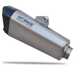 Scarico completo MT RACE SHARK non omologato con collettori in TITANIO e terminale in TITANIO SATINATO con fondello in CARBONIO per Yamaha T-Max 560 20-24