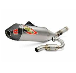 Scarico completo Pro Circuit T-6 Dual Tri-Oval con collettore Acciaio Inox e terminale in Titanio e fondello Carbonio per Honda CRF 250 R 20-21